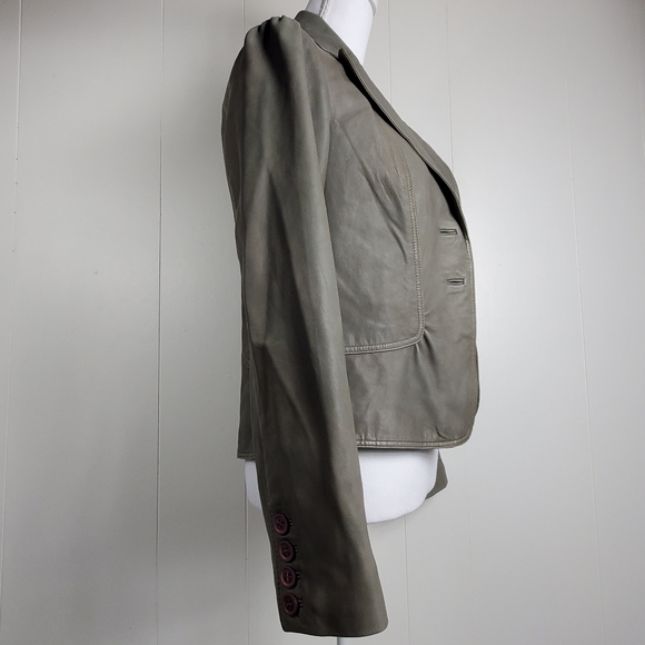 NWT Tahari gray suede leather jacket size small - Picture 7 of 11